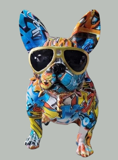 3518 franse bulldog zit graffiti 34 cm