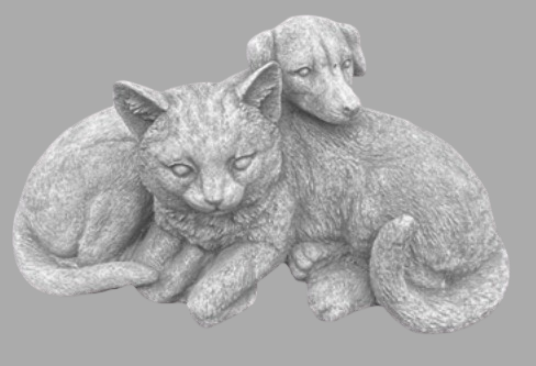 J2484 kat en hond knuffelend 12 cm