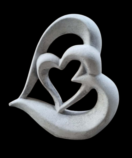 J2747 2 harten in elkaar modern 23 cm